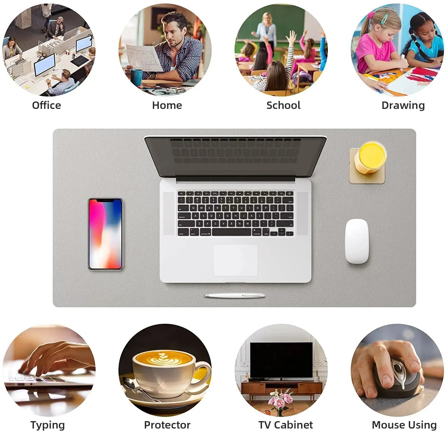 1 Pcs Large Size 60*30mm Office Desk Protector Mat PU Leather Waterproof Mouse Pad Desktop Keyboard Desk Pad Gaming