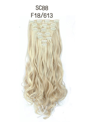 Inter-color T-color chemical fiber hightemperature silk clip hair clip hair extension hair clip long roll wig 1d0dd5-b6.myshopify.com