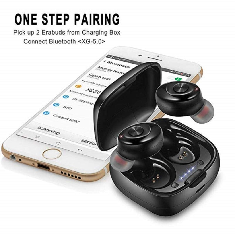 XG12  Wireless Headphones 5.0 True Bluetooth Earbuds IPX5 Waterproof Sports Earpiece 3D Stereo Sound Earphones with Charging Box 1d0dd5-b6.myshopify.com