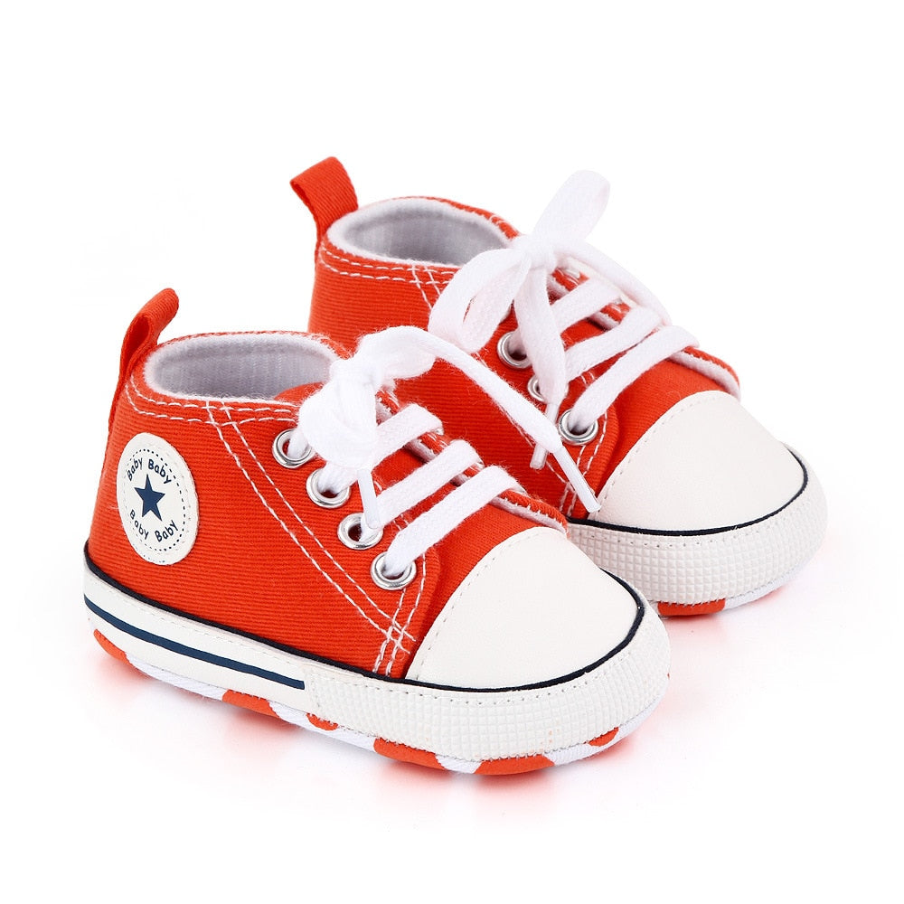 Baby Shoes Boy Girl Star Solid Sneaker Cotton Soft Anti-Slip Sole Newborn Infant First Walkers Toddler Casual Canvas Crib Shoes 1d0dd5-b6.myshopify.com