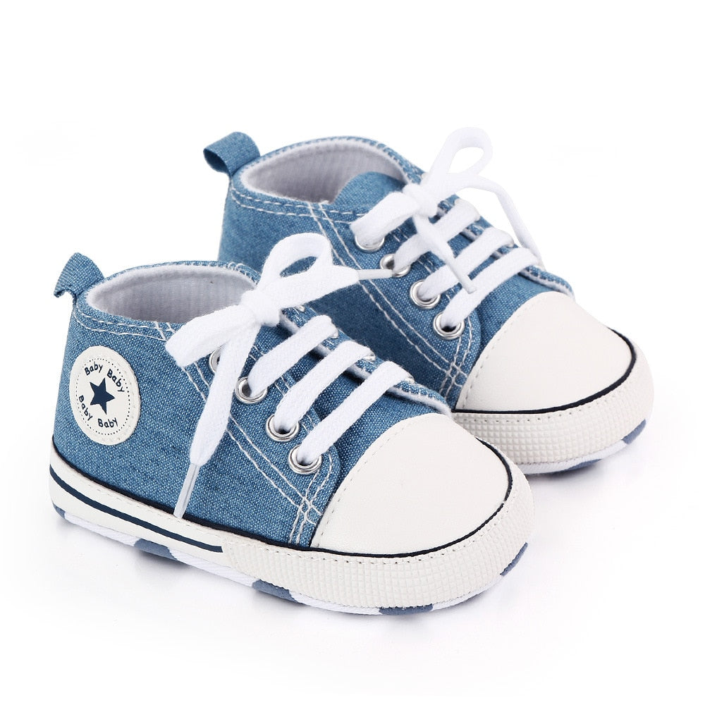 Baby Shoes Boy Girl Star Solid Sneaker Cotton Soft Anti-Slip Sole Newborn Infant First Walkers Toddler Casual Canvas Crib Shoes 1d0dd5-b6.myshopify.com