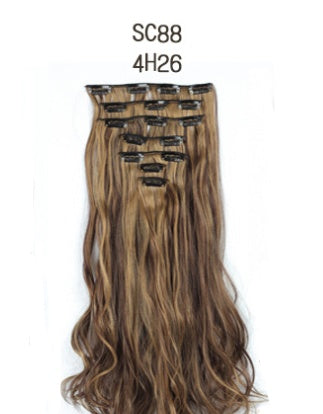 Inter-color T-color chemical fiber hightemperature silk clip hair clip hair extension hair clip long roll wig 1d0dd5-b6.myshopify.com