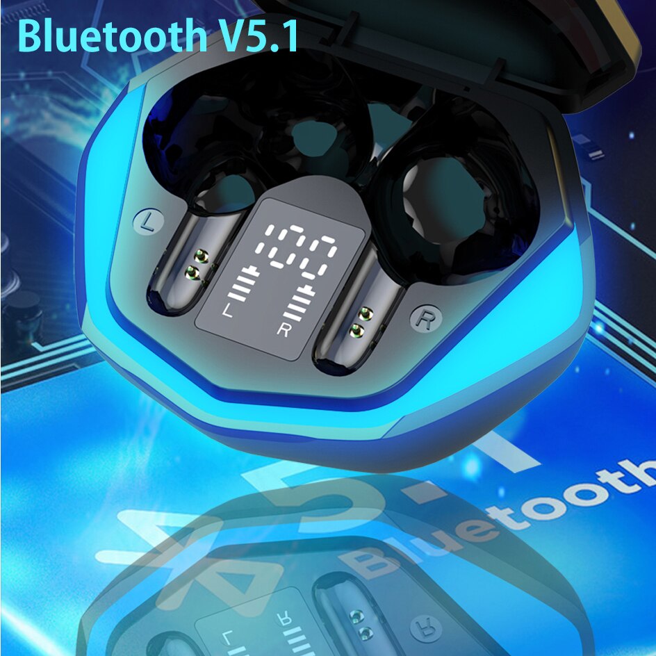 TWS Wireless Headphones Bluetooth Earphones Gaming Binaural Low Latency Digital Display Stereo Breathing Light Headset with Mic JS18 1d0dd5-b6.myshopify.com