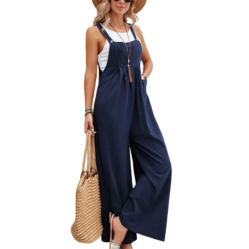 Women Long Bib Pants Overalls Casual Loose Rompers Jumpsuits With Pockets 1d0dd5-b6.myshopify.com