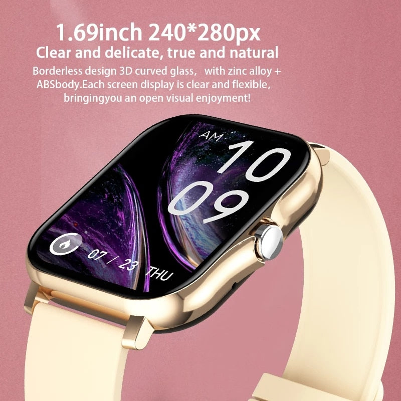 Women Smart watch Men 1.69" Color Screen Full touch Fitness Tracker Bluetooth Call Smart Clock Ladies Smart Watch Women 1d0dd5-b6.myshopify.com