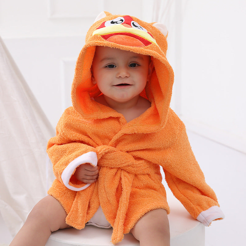 Children's Cardigan Hooded Animal Bathrobe Baby Home Clothes Cotton Towel Material Baby Absorbent Bath Towel 1d0dd5-b6.myshopify.com