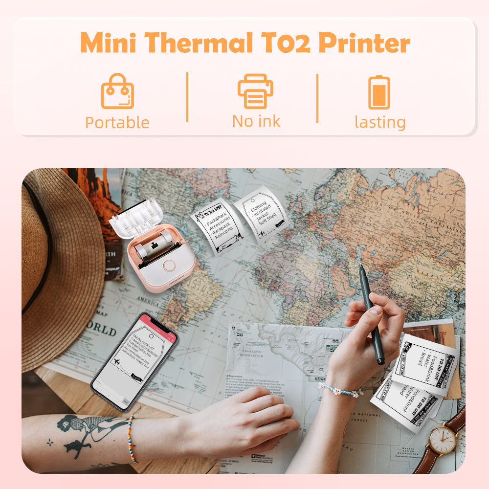 Phomemo Portable Mini Thermal Printer T02 Mini Pocket Label Printer DIY Self-adhesive Sticker Label Machine Various Label Paper 1d0dd5-b6.myshopify.com