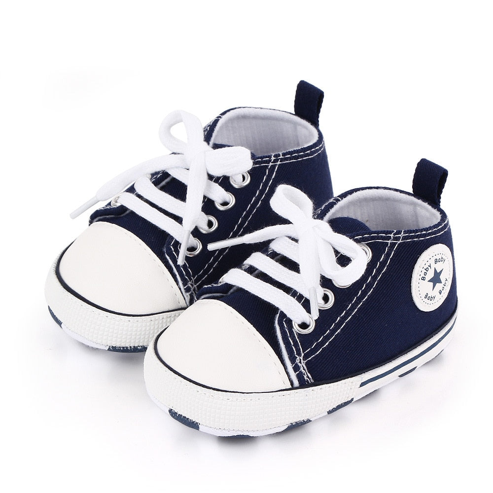 Baby Shoes Boy Girl Star Solid Sneaker Cotton Soft Anti-Slip Sole Newborn Infant First Walkers Toddler Casual Canvas Crib Shoes 1d0dd5-b6.myshopify.com