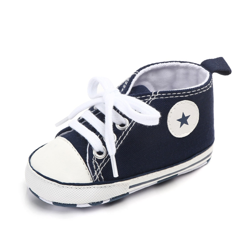 Baby Shoes Boy Girl Star Solid Sneaker Cotton Soft Anti-Slip Sole Newborn Infant First Walkers Toddler Casual Canvas Crib Shoes 1d0dd5-b6.myshopify.com