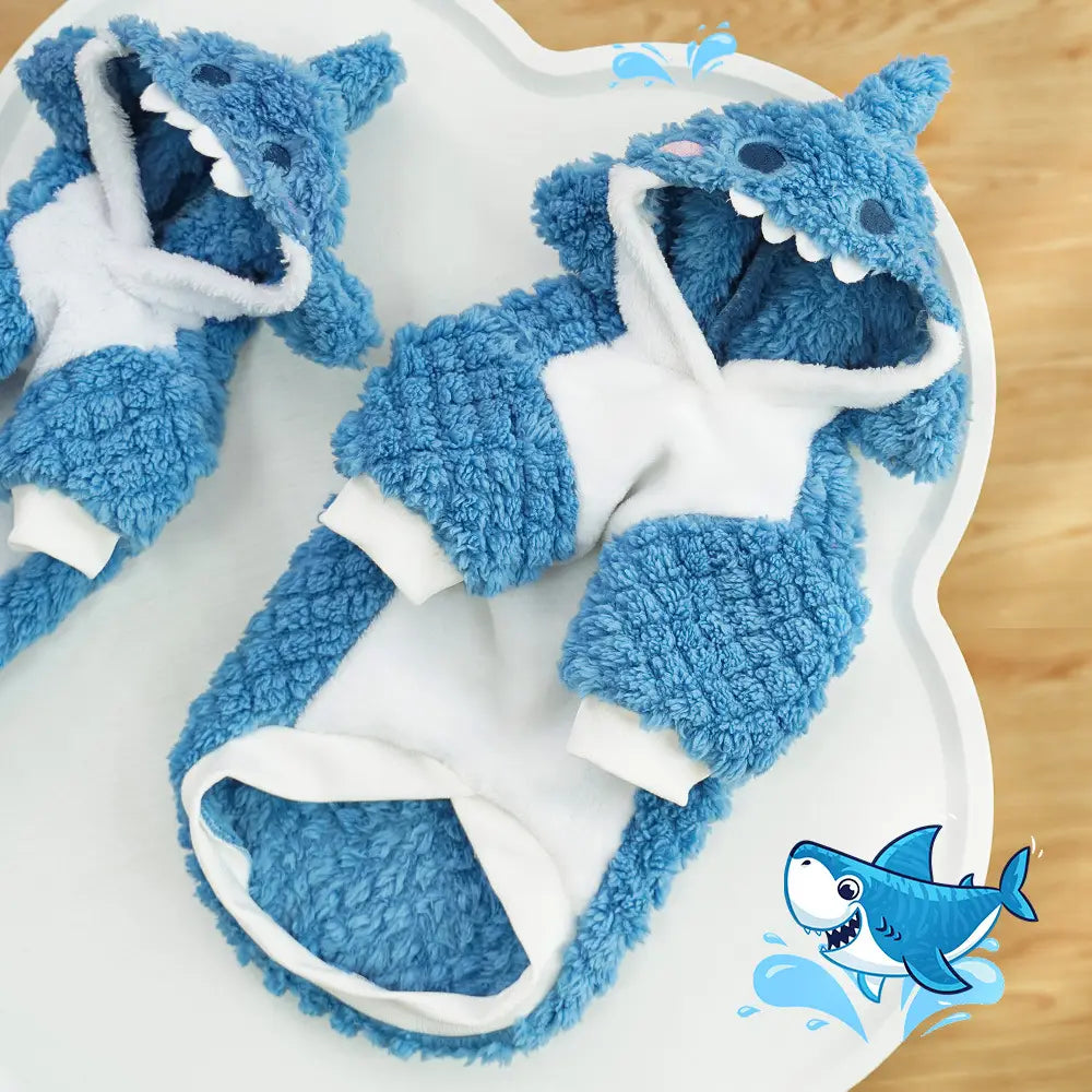 Shark Cute Plush Thickened Pet Dog Cat Clothes