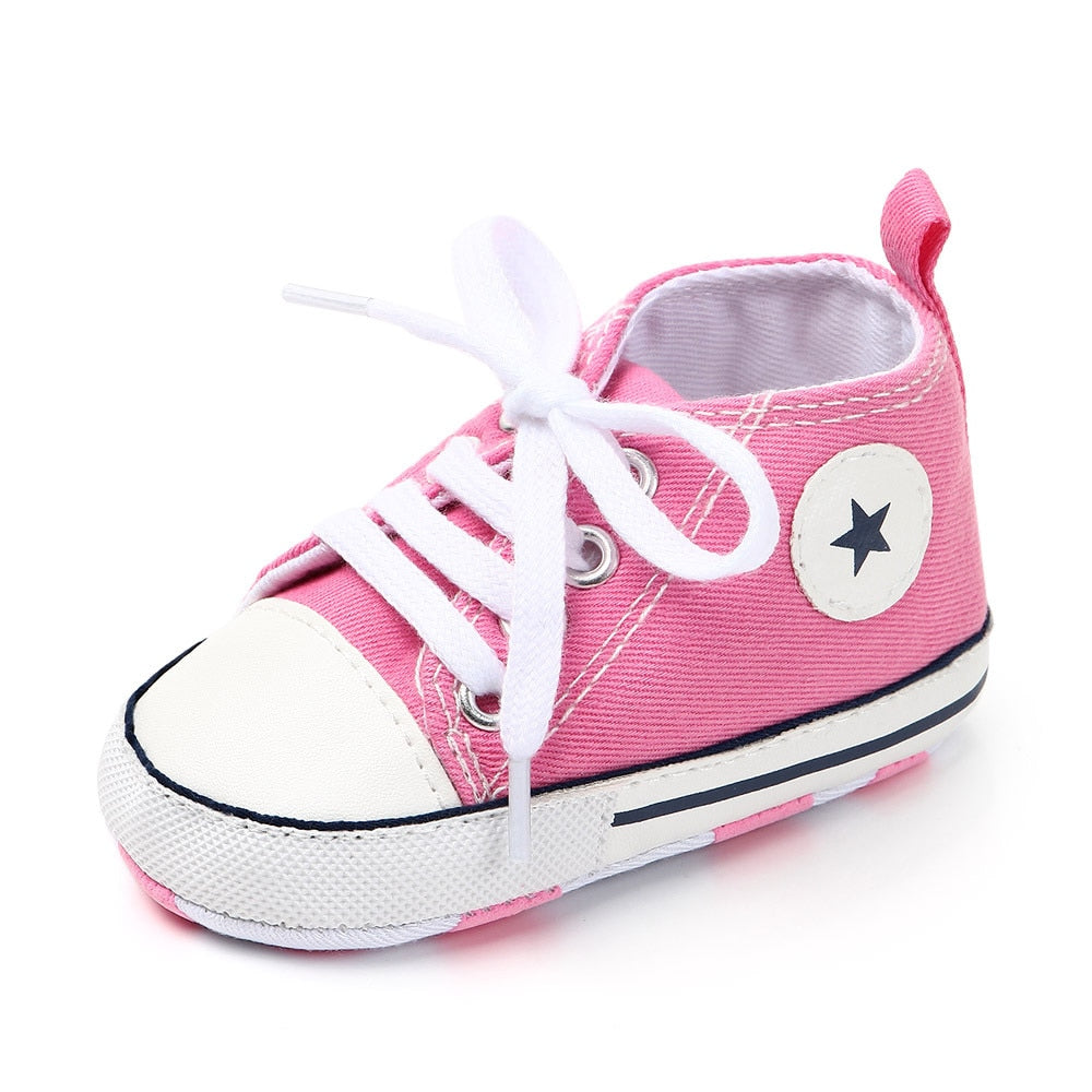 Baby Shoes Boy Girl Star Solid Sneaker Cotton Soft Anti-Slip Sole Newborn Infant First Walkers Toddler Casual Canvas Crib Shoes 1d0dd5-b6.myshopify.com