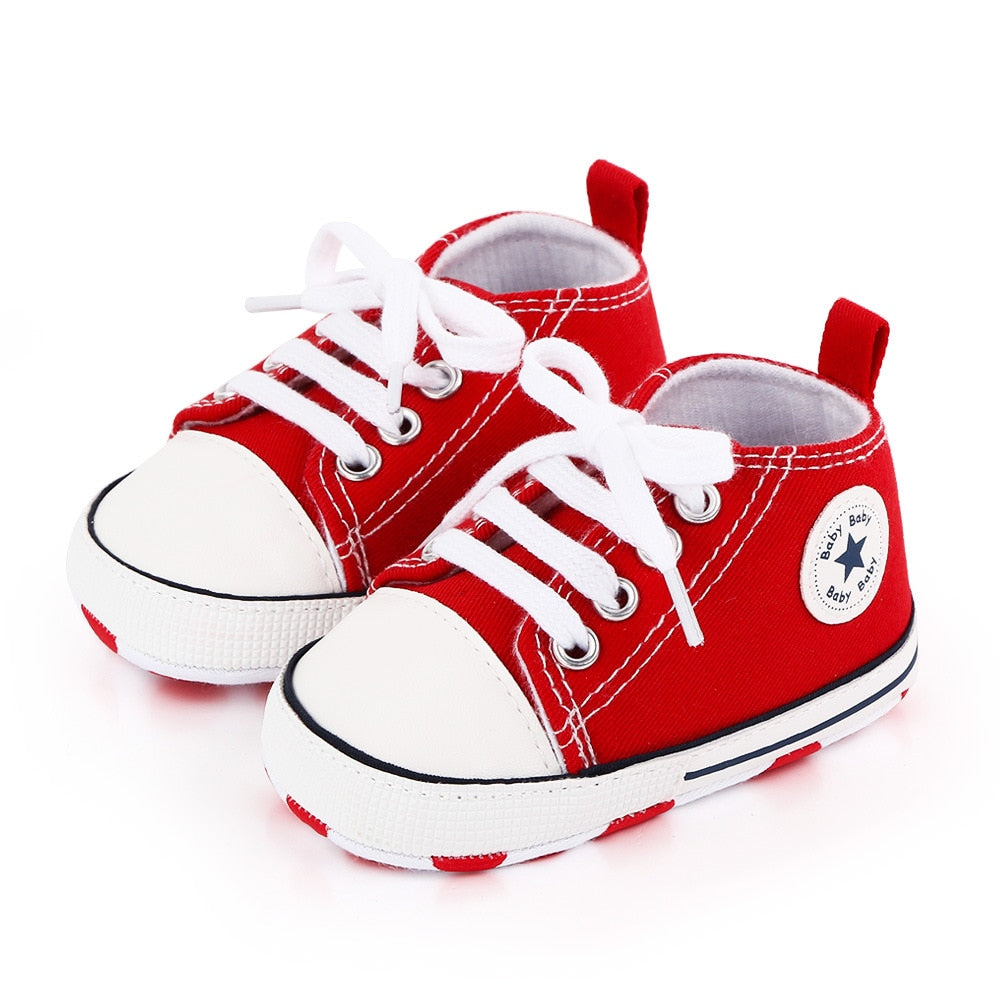 Baby Shoes Boy Girl Star Solid Sneaker Cotton Soft Anti-Slip Sole Newborn Infant First Walkers Toddler Casual Canvas Crib Shoes 1d0dd5-b6.myshopify.com