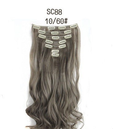 Inter-color T-color chemical fiber hightemperature silk clip hair clip hair extension hair clip long roll wig 1d0dd5-b6.myshopify.com