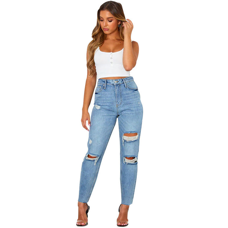 Women's Fashion Washed Blue Jeans 1d0dd5-b6.myshopify.com