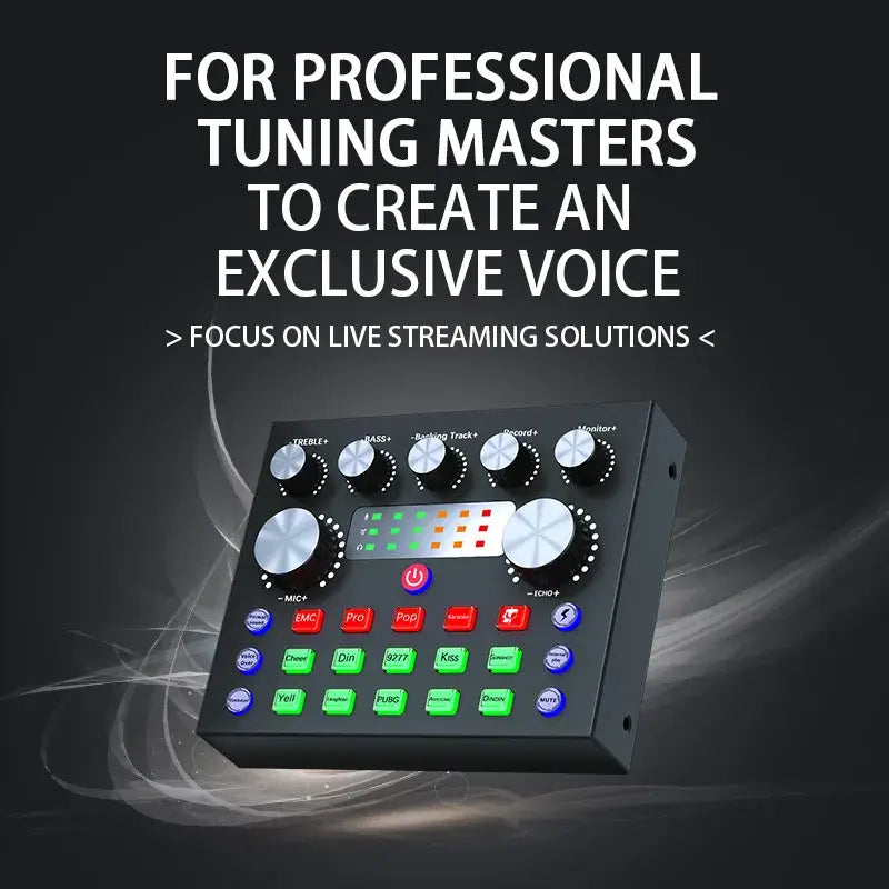 V8S Audio Mixer with Voice changer,Podcast Mixer,Sound Card for Phone Gaming Karaoke Studio Live Streaming Podcast