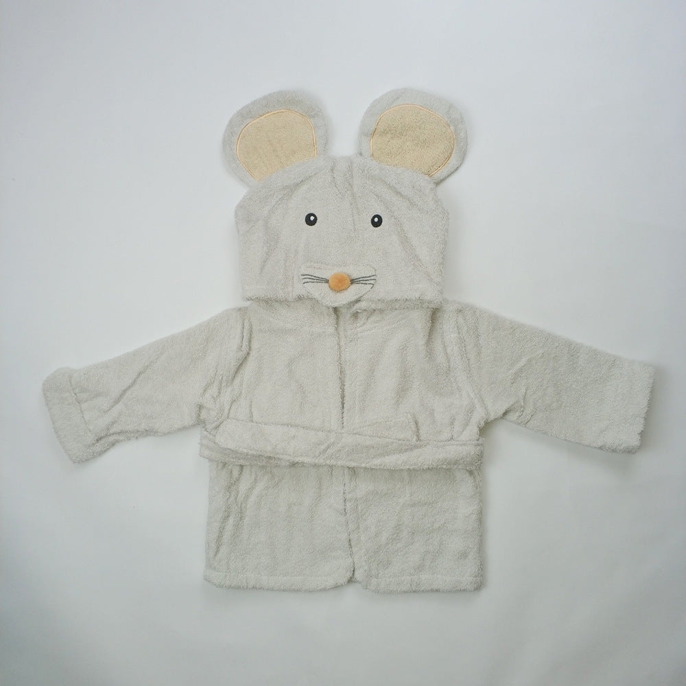 Children's Cardigan Hooded Animal Bathrobe Baby Home Clothes Cotton Towel Material Baby Absorbent Bath Towel 1d0dd5-b6.myshopify.com