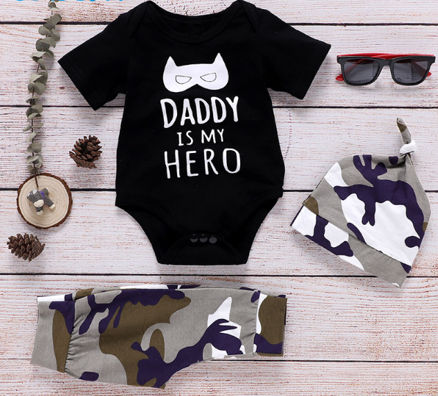 Wisefin Boy Clothing Infant Camo Black Baby Clothes Set Summer For Boy 3 Piece Cartoon Print Kids Outfit With Hat For Newborn 1d0dd5-b6.myshopify.com