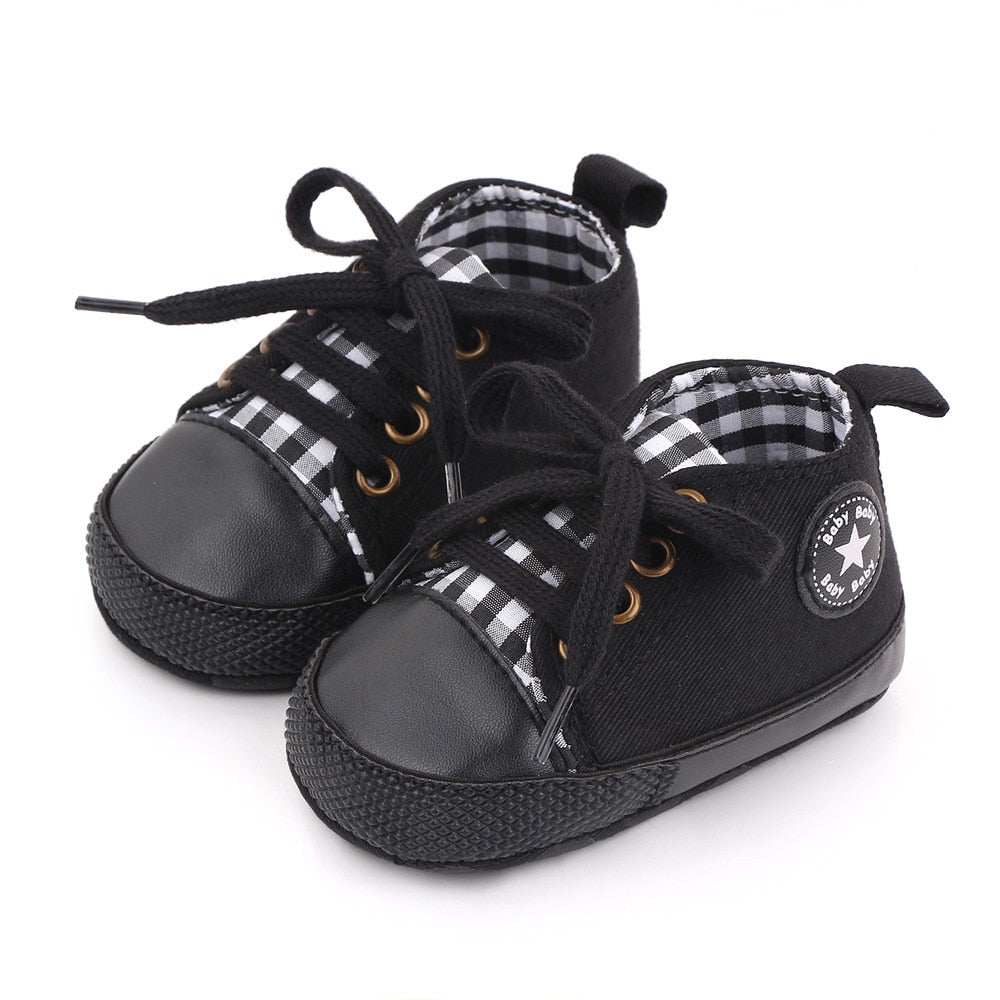 Baby Shoes Boy Girl Star Solid Sneaker Cotton Soft Anti-Slip Sole Newborn Infant First Walkers Toddler Casual Canvas Crib Shoes 1d0dd5-b6.myshopify.com