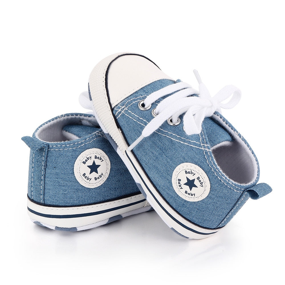 Baby Shoes Boy Girl Star Solid Sneaker Cotton Soft Anti-Slip Sole Newborn Infant First Walkers Toddler Casual Canvas Crib Shoes 1d0dd5-b6.myshopify.com