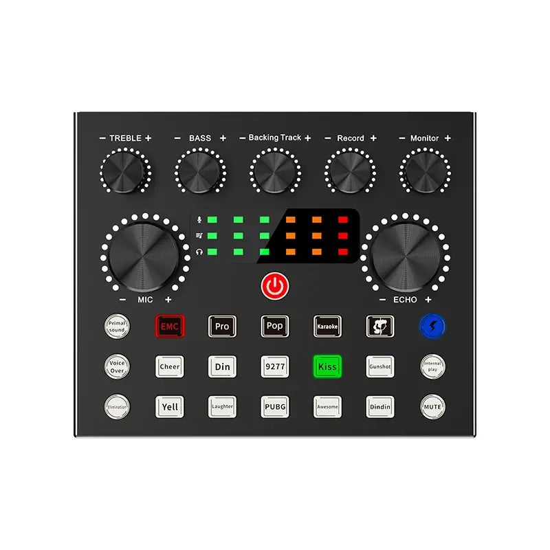 V8S Audio Mixer with Voice changer,Podcast Mixer,Sound Card for Phone Gaming Karaoke Studio Live Streaming Podcast