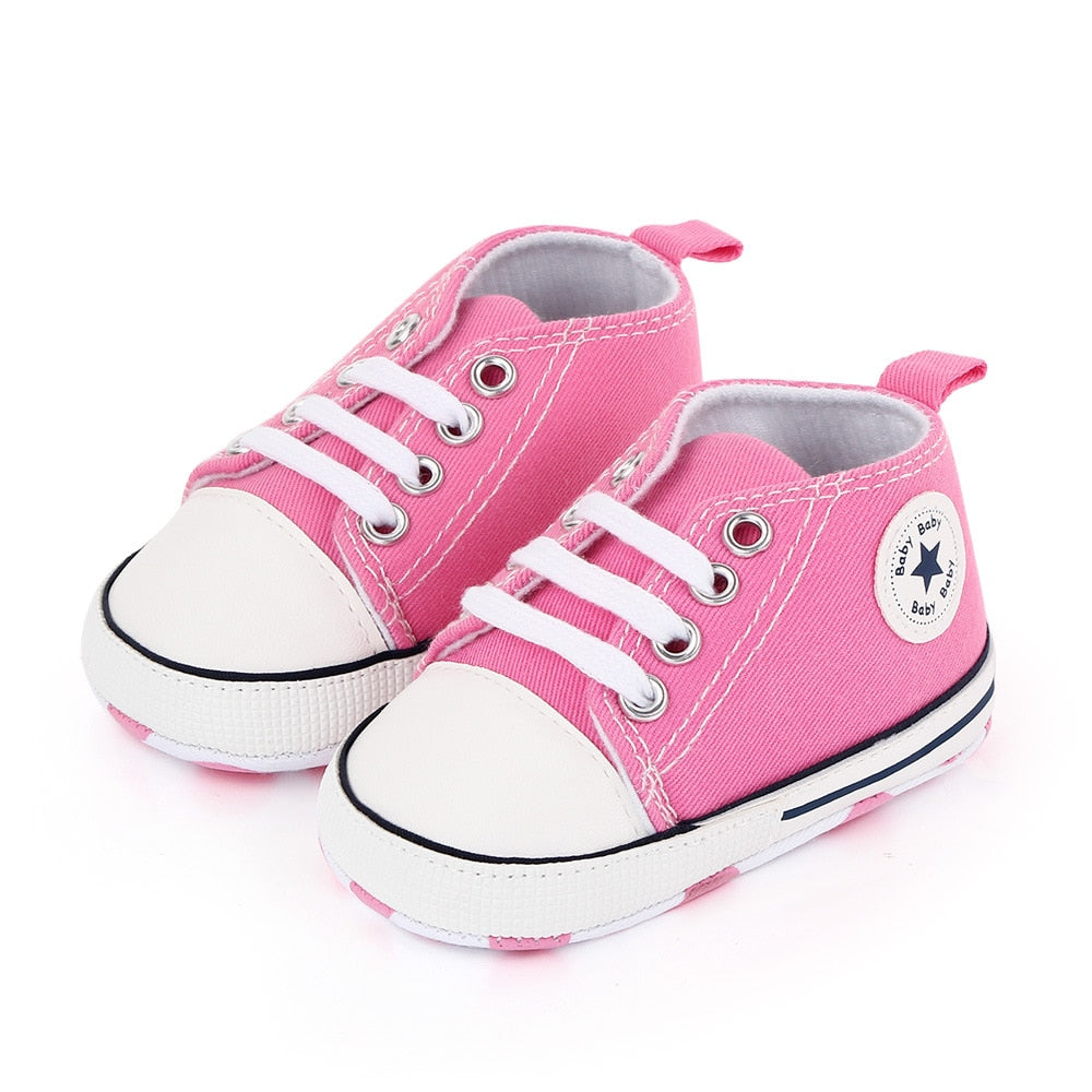 Baby Shoes Boy Girl Star Solid Sneaker Cotton Soft Anti-Slip Sole Newborn Infant First Walkers Toddler Casual Canvas Crib Shoes 1d0dd5-b6.myshopify.com