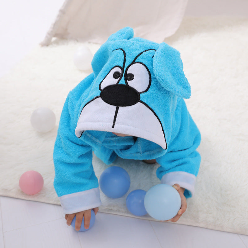 Children's Cardigan Hooded Animal Bathrobe Baby Home Clothes Cotton Towel Material Baby Absorbent Bath Towel 1d0dd5-b6.myshopify.com