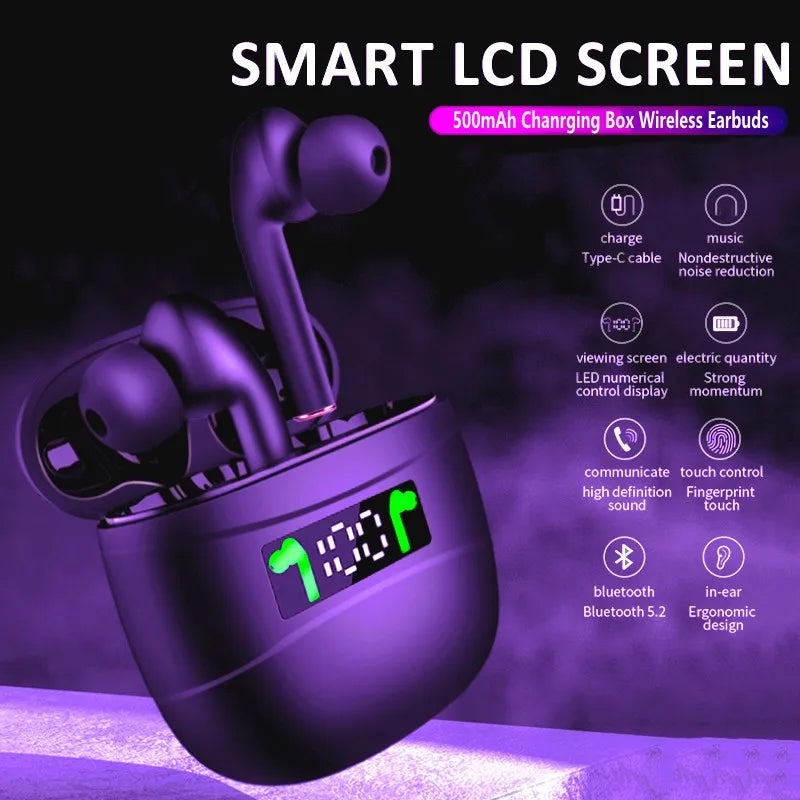 Wireless Earbuds Bluetooth 5.2 IPX7 Waterproof Earphones with LED Display Charging Case HD Stereo Built-in Mic Sports Earphones 1d0dd5-b6.myshopify.com