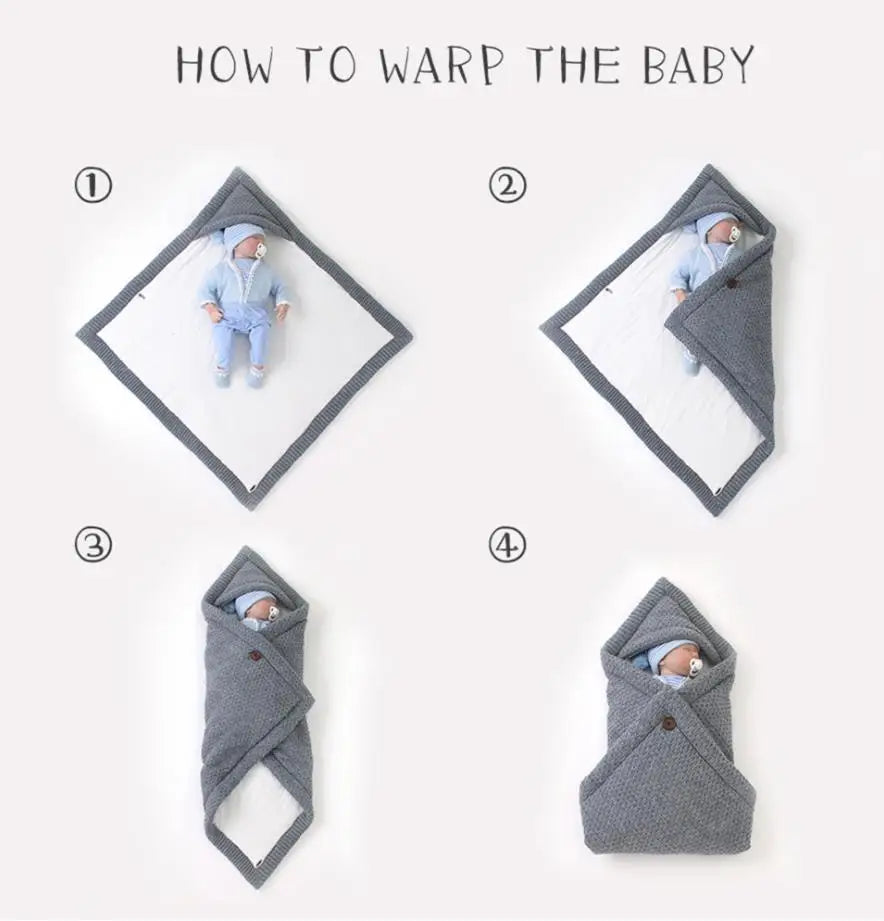 Winter Baby Sleeping Bags Warm Infant Envelopes Stroller Knitted Cocoon for Newborns Bebes Swaddle Wrapper Sleep Sack Schlafsack 1d0dd5-b6.myshopify.com