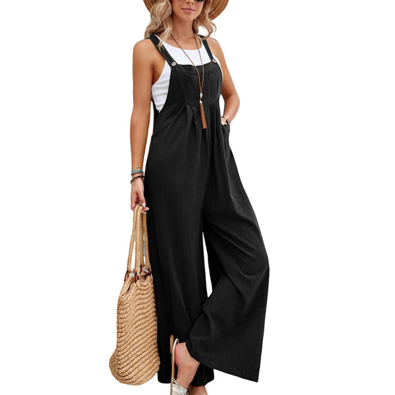 Women Long Bib Pants Overalls Casual Loose Rompers Jumpsuits With Pockets 1d0dd5-b6.myshopify.com