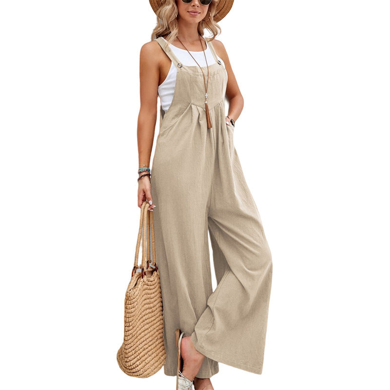 Women Long Bib Pants Overalls Casual Loose Rompers Jumpsuits With Pockets 1d0dd5-b6.myshopify.com