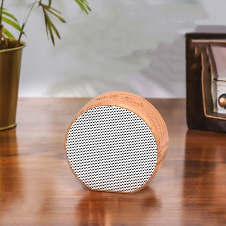 Wood grain bluetooth speaker