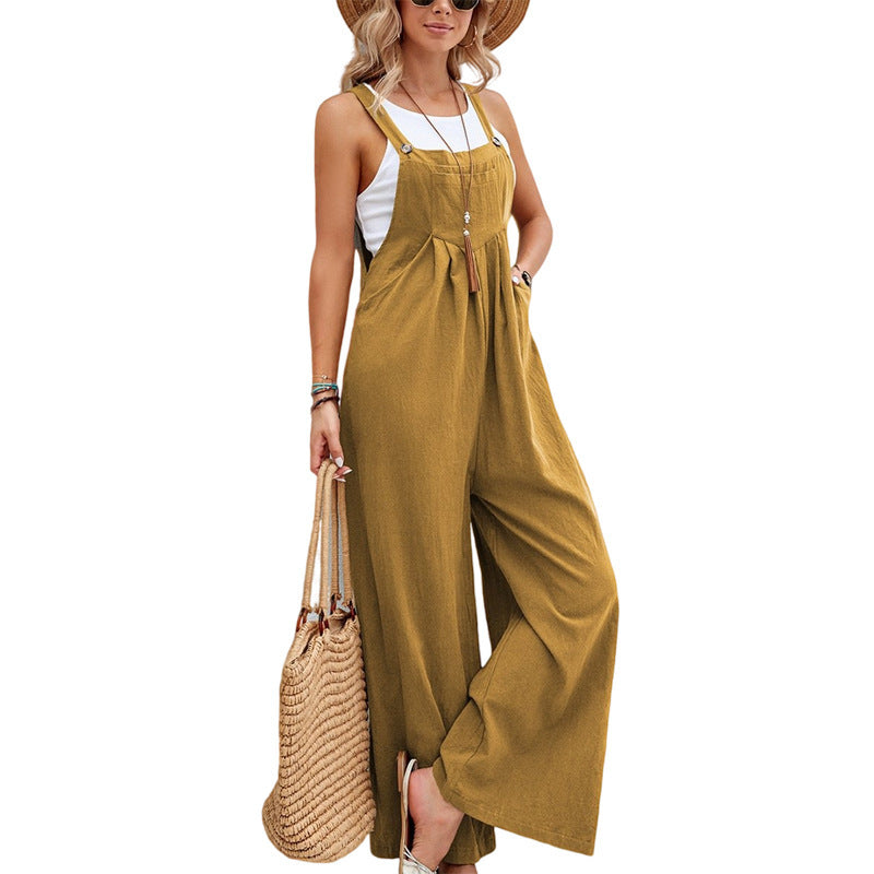 Women Long Bib Pants Overalls Casual Loose Rompers Jumpsuits With Pockets 1d0dd5-b6.myshopify.com