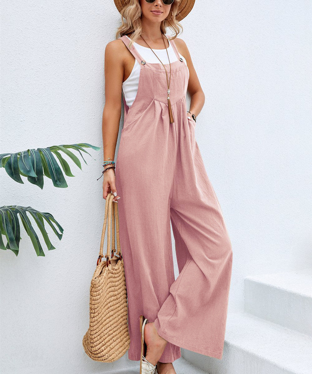 Women Long Bib Pants Overalls Casual Loose Rompers Jumpsuits With Pockets 1d0dd5-b6.myshopify.com