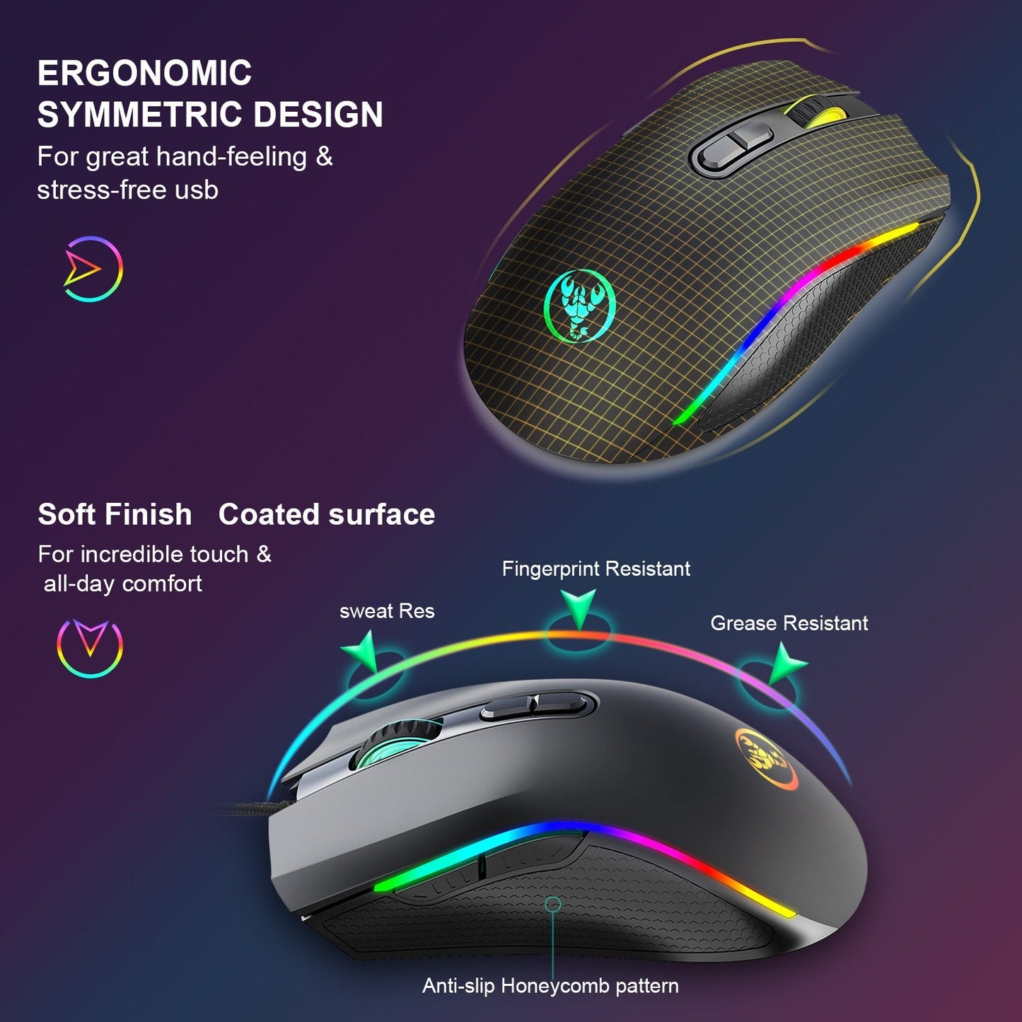 Computer gaming mouse e-sports internet cafe RGB luminous mouse MOUSE e-sports chicken eating wired mouse