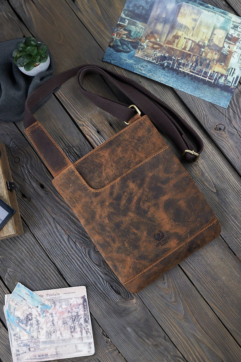 Natural leather bag Galanter