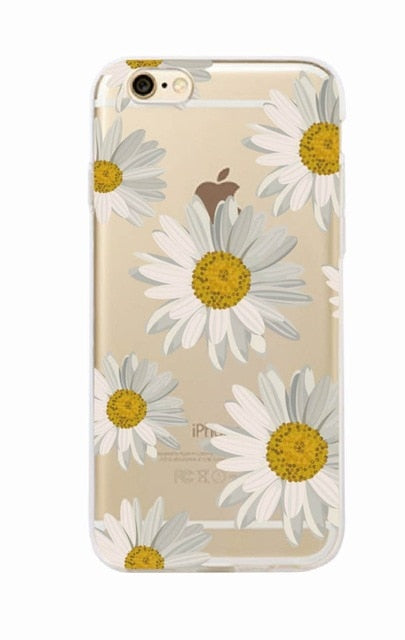 Cute Summer Daisy Sunflower Floral Flower Soft Clear Phone Case Fundas Coque For iPhone 7 7Plus 6 6S 8 8PLUS X XS Max