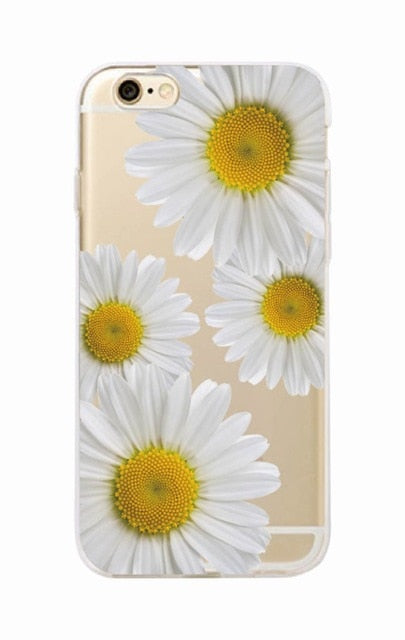 Cute Summer Daisy Sunflower Floral Flower Soft Clear Phone Case Fundas Coque For iPhone 7 7Plus 6 6S 8 8PLUS X XS Max