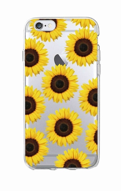 Cute Summer Daisy Sunflower Floral Flower Soft Clear Phone Case Fundas Coque For iPhone 7 7Plus 6 6S 8 8PLUS X XS Max