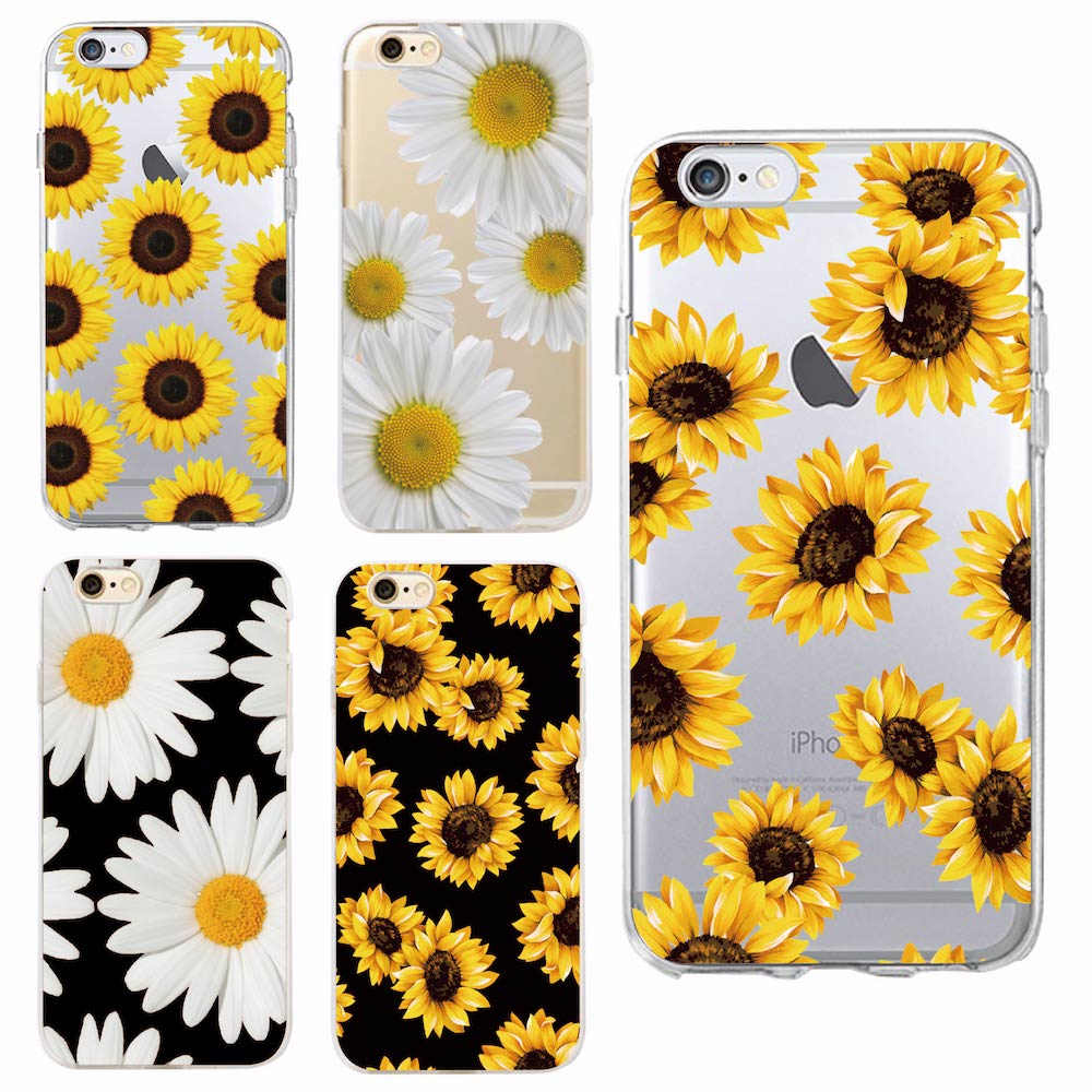 Cute Summer Daisy Sunflower Floral Flower Soft Clear Phone Case Fundas Coque For iPhone 7 7Plus 6 6S 8 8PLUS X XS Max