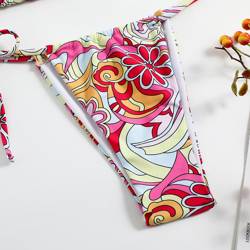 Triangle Printed Bikini For Women With Separate System And Hanging Neck Swimsuit 1d0dd5-b6.myshopify.com