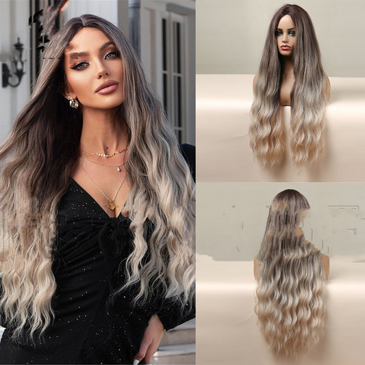 Medium Brown Gradient Blonde Women's Long Curly Hair 1d0dd5-b6.myshopify.com