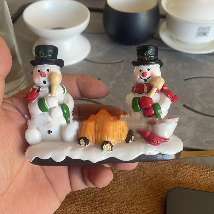 Snowman And Campfire Night Light