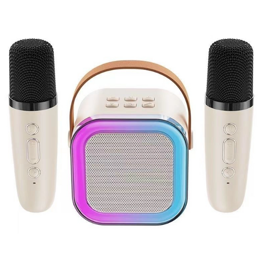 K12 Wireless Microphone Karaoke Machine Bluetooth Speaker KTV HIFI Stereo Sound RGB Colorful LED Lights For Outdoor