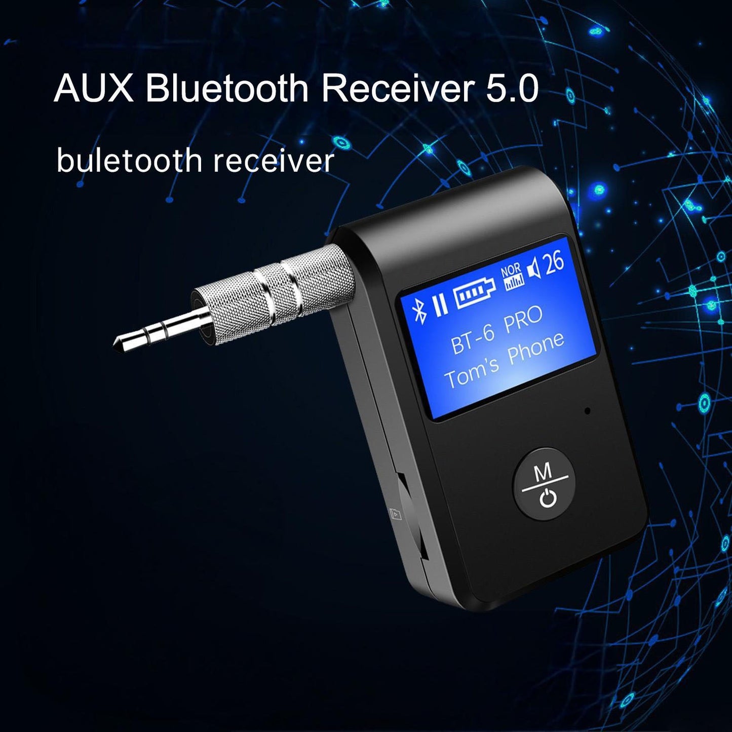 LED car Bluetooth 5.0 audio receiver 3.5 Bluetooth converter AUX call Bluetooth adapter