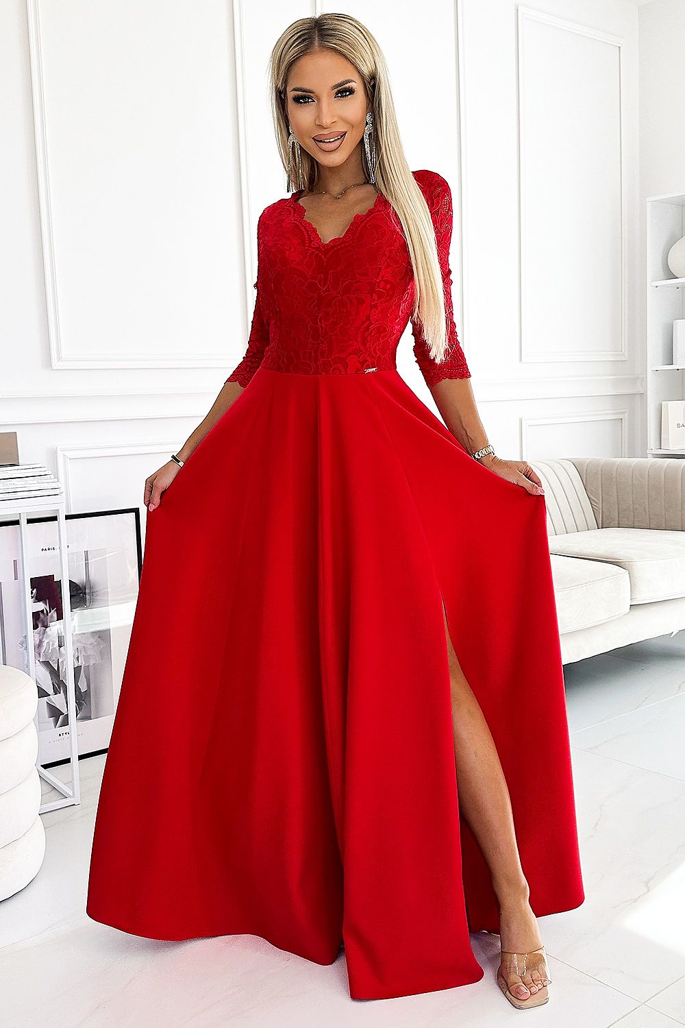 Long dress Numoco - red / S