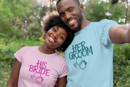 His Bride and Her Groom , Wedding and Couple Unisex T-shirt 1d0dd5-b6.myshopify.com