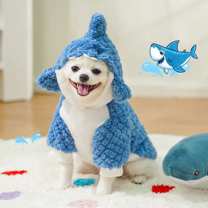 Shark Cute Plush Thickened Pet Dog Cat Clothes