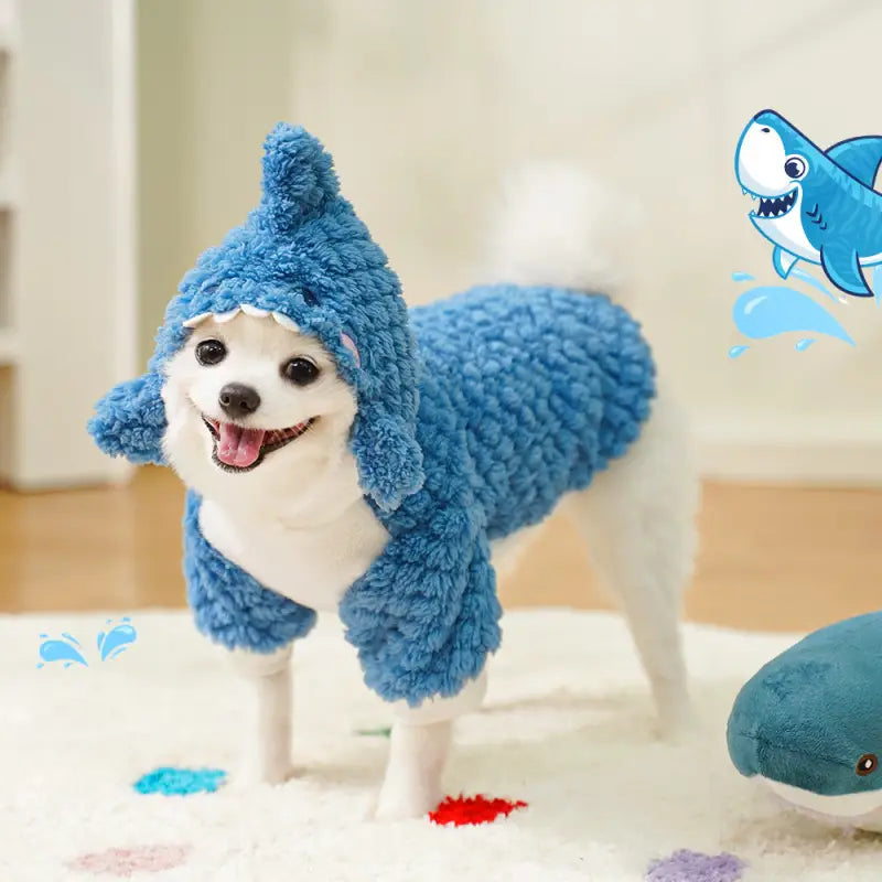 Shark Cute Plush Thickened Pet Dog Cat Clothes