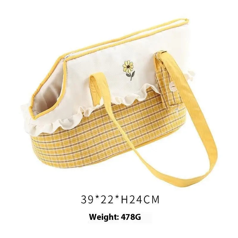 Shoulder Cat Bag Warm Portable Small Dog Satchel Pet Products - Yellow