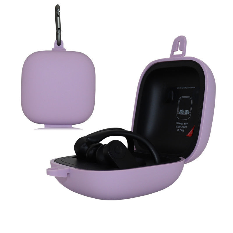 Silicone Headset Protective Sleeve One-piece Flip - Greyish Purple Hook Bag / Beats Powerbeats Pro - Electronics